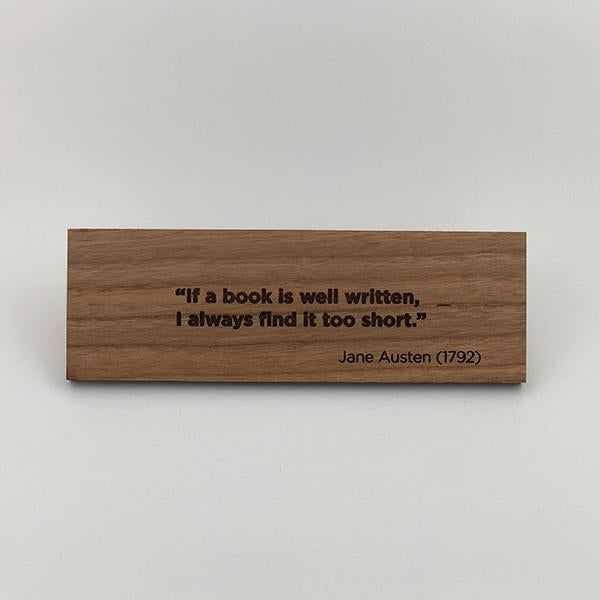 MakerQuote: Austen—If A Book…