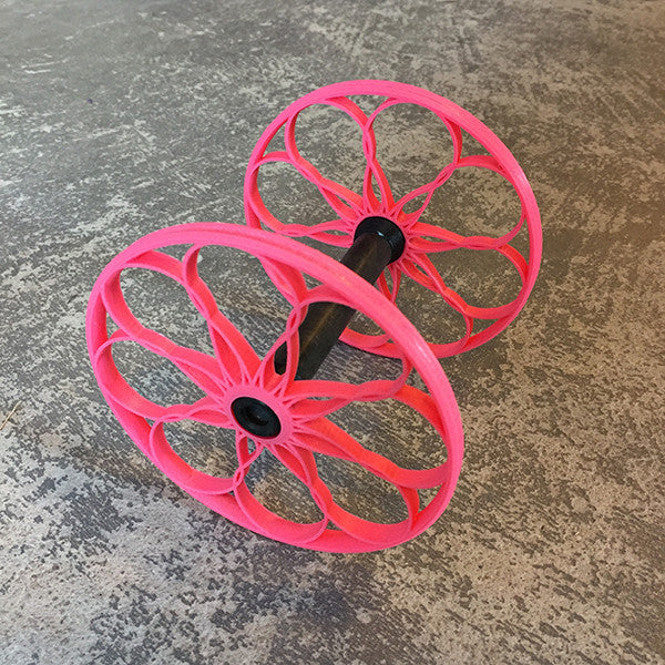 Flat-Pack Bobbin with Lacy whorls in Pink