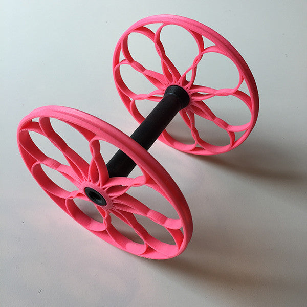 Flat-Pack Bobbin with Lacy whorls in Pink