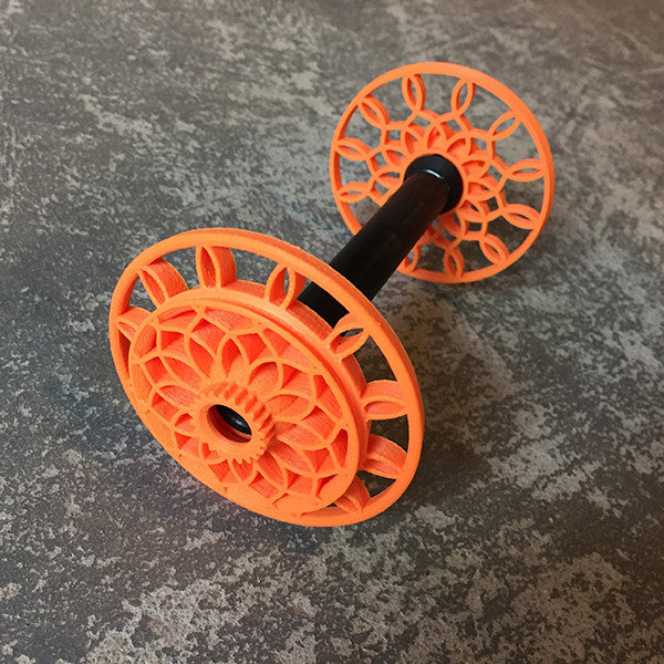 Flat-Pack Bobbin with Sunflower whorls in Orange